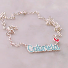 Cargar imagen en el visor de la galería, Collar personalizado con nombre y dije esmaltados