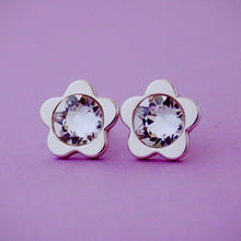 Cargar imagen en el visor de la galería, Zarcillos flor y cristal