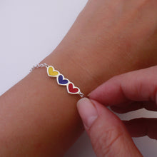Cargar imagen en el visor de la galería, Pulsera corazones tricolor